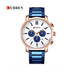 CURREN 8315 Cronógrafo Deportivo en Acero color Azul / Blanco