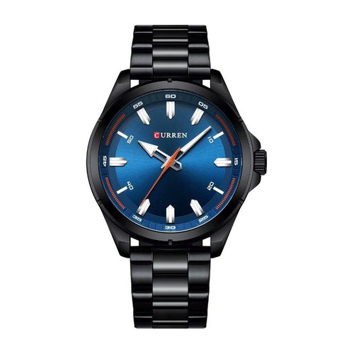 CURREN 8320 Reloj Minimalista en Acero color Negro / Azul