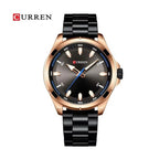 CURREN 8320 Reloj Minimalista en Acero color Negro y Oro Rosa / Negro