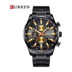 CURREN 8351 Cronógrafo Deportivo en Acero color Negro / Dorado