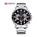 CURREN 8363 Cronógrafo Deportivo en Acero color Plateado / Negro