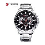 CURREN 8363 Cronógrafo Deportivo en Acero color Plateado / Negro