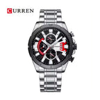 CURREN 8401 Cronógrafo Racing en Acero color Plateado / Negro