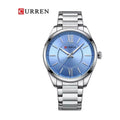 CURREN 8423 Reloj Clásico en Acero color Plateado / Azul Claro