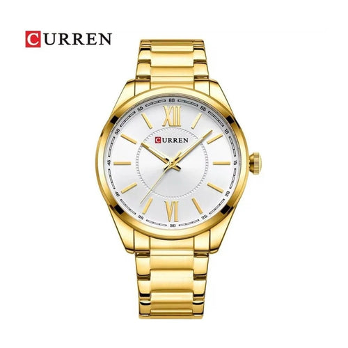 CURREN 8423 Reloj Clásico en Acero color Dorado / Blanco