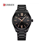 CURREN 8423 Reloj Clásico en Acero color Negro y Oro Rosa / Negro