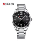 CURREN 8423 Reloj Clásico en Acero color Plateado / Negro