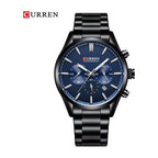 CURREN 8446 Cronógrafo Clásico en Acero color Negro / Azul