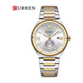 CURREN 8471 Reloj Clásico Números Romanos color Plateado y Dorado / Blanco