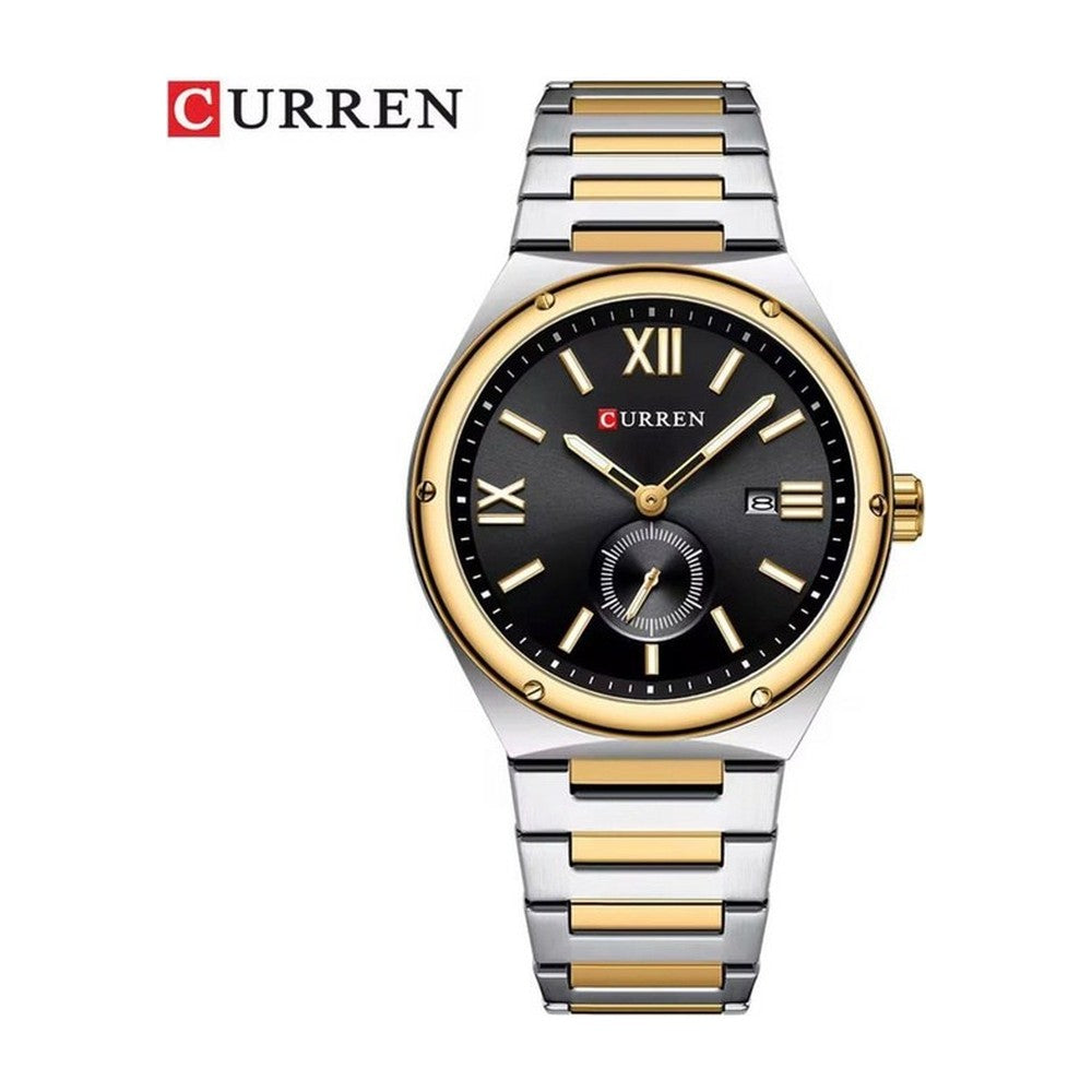 CURREN 8471 Reloj Clásico Números Romanos color Plateado y Dorado / Negro