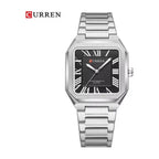 CURREN 8482 Reloj Cuadrado Números Romanos color Plateado / Negro