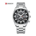 CURREN 8495 Cronógrafo Esqueleto en Acero color Plateado / Blanco