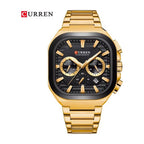 CURREN 8496 Cronógrafo Cuadrado en Acero color Dorado / Negro