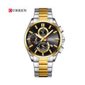 CURREN Cronógrafo Racing en Acero color Plateado y Dorado / Negro