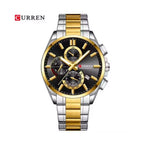 CURREN Cronógrafo Racing en Acero color Plateado y Dorado / Negro