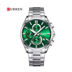 CURREN Cronógrafo Racing en Acero color Plateado / Verde