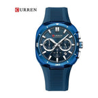CURREN Cronógrafo Deportivo en Silicona color Goma Azul / Azul