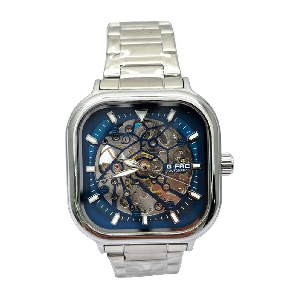 G-FORCE Automático Cuadrado Esqueleto color Plateado / Esqueleto Azul