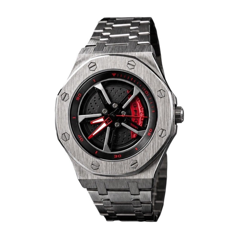G-FORCE Reloj Rin Original Carbono color Plateado / Rin Rojo