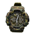 G-FORCE Reloj Táctico Doble Hora color Camuflado Verde / Negro