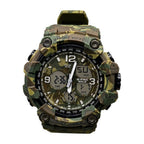 G-FORCE Reloj Táctico Doble Hora color Camuflado Verde / Negro
