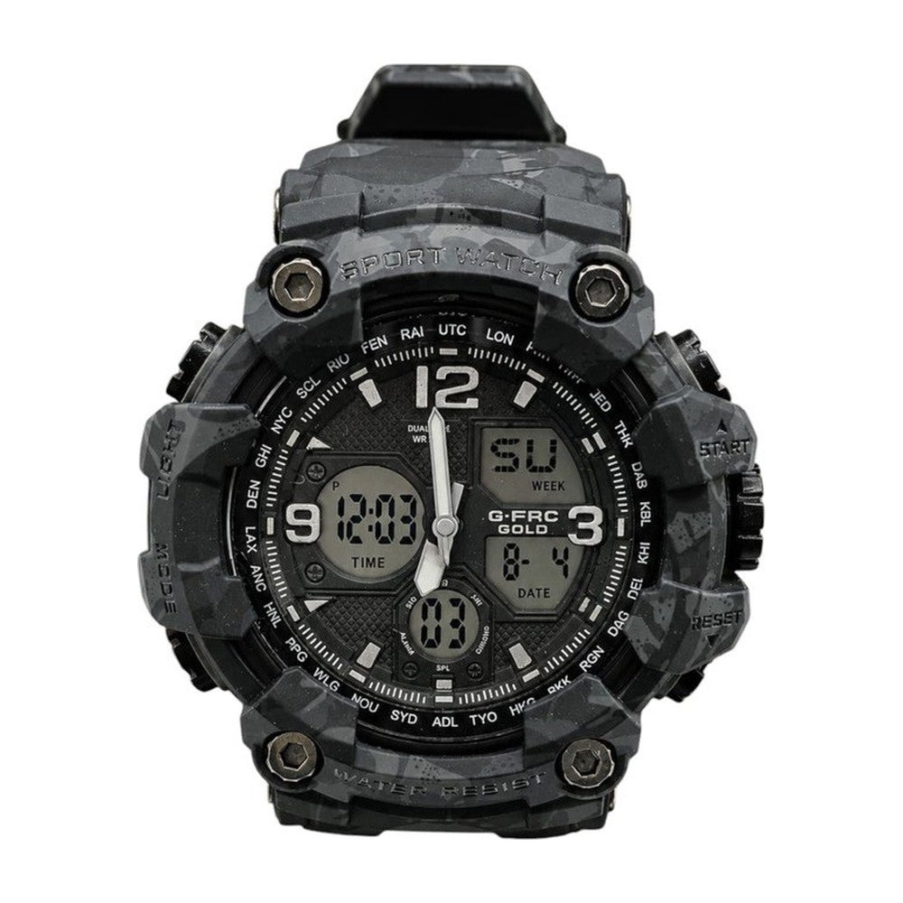 G-FORCE Reloj Táctico Doble Hora color Negro / Negro