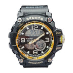 G-FORCE Doble Hora Deportivo Gold color Goma Negra / Amarillo