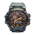 G-FORCE Doble Hora Deportivo Gold color Goma Gris / Naranja