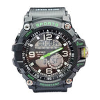 G-FORCE Doble Hora Deportivo Gold color Goma Gris / Verde