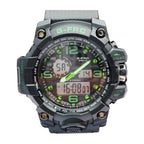 G-FORCE Doble Hora Deportivo Gold color Goma Gris / Verde Neón