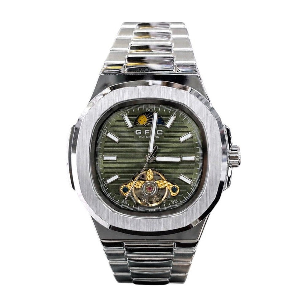 G-FORCE Automático Tourbillon en Acero color Plateado / Verde
