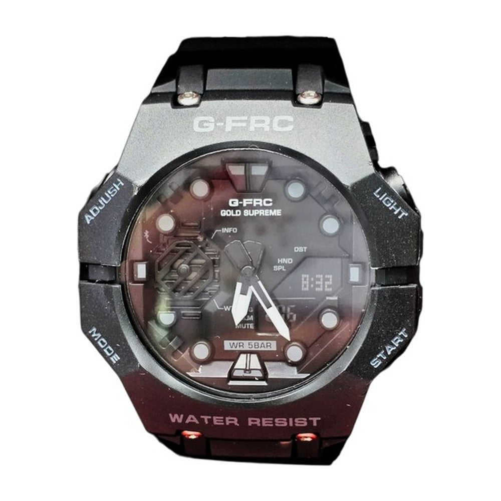 G-FORCE Doble Hora Supreme en Silicona color Goma Negra / Vinotinto