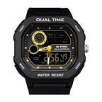 G-FORCE Doble Hora Supreme en Silicona color Goma Negra / Dorado