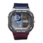 G-FORCE Doble Hora Supreme en Silicona color Goma Vinotinto / Azul