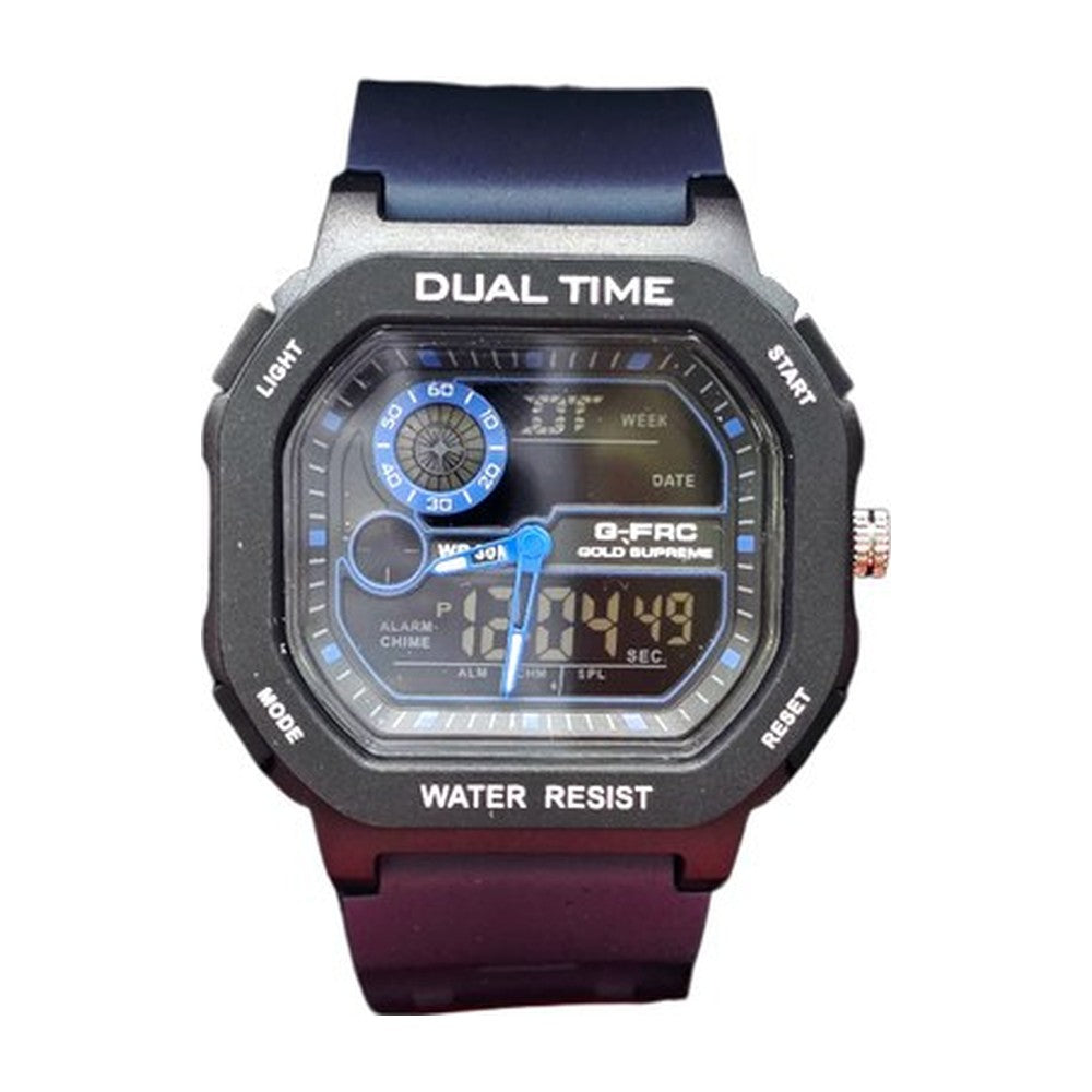 G-FORCE Doble Hora Supreme en Silicona color Goma Vinotinto / Azul