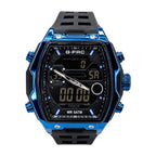 G-FORCE Doble Hora Supreme Rectangular color Goma Negra / Azul
