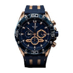 G-FORCE Cronógrafo Supreme Deportivo color Goma Azul / Oro Rosa