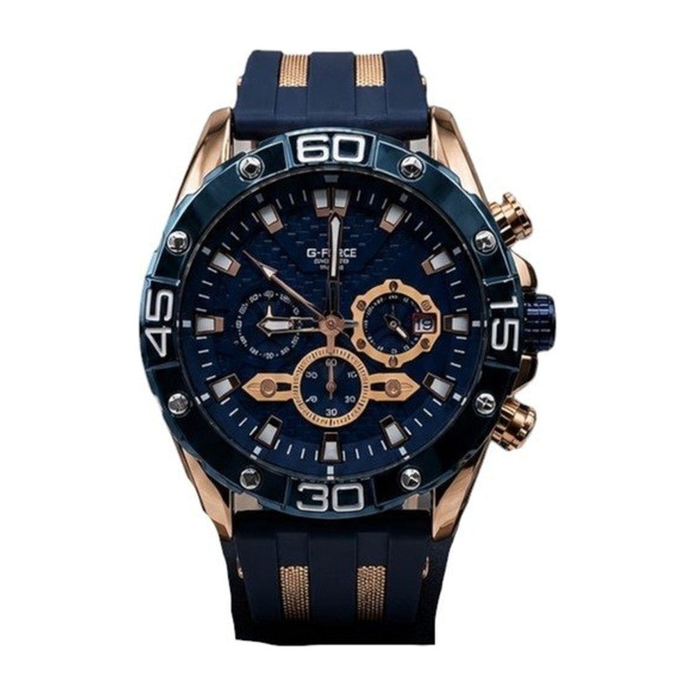 G-FORCE Cronógrafo Supreme Deportivo color Goma Azul / Oro Rosa