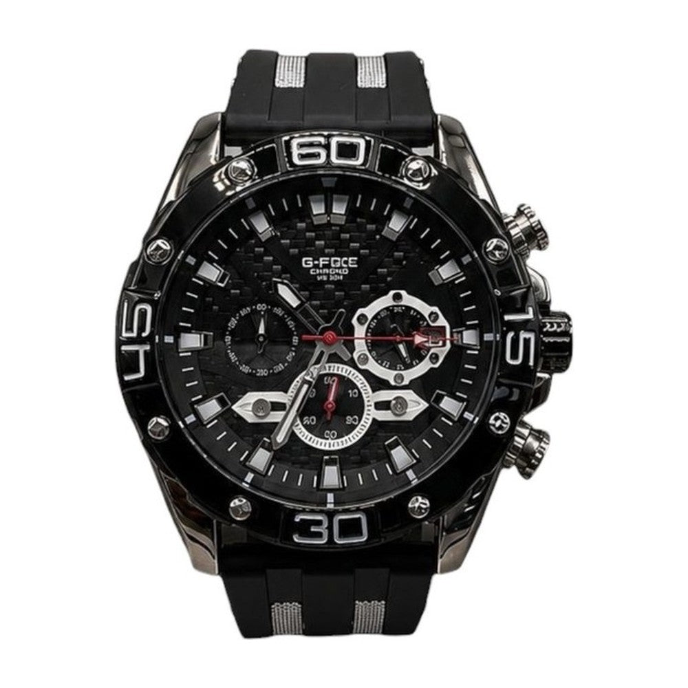 G-FORCE Cronógrafo Supreme Deportivo color Goma Negra / Negro
