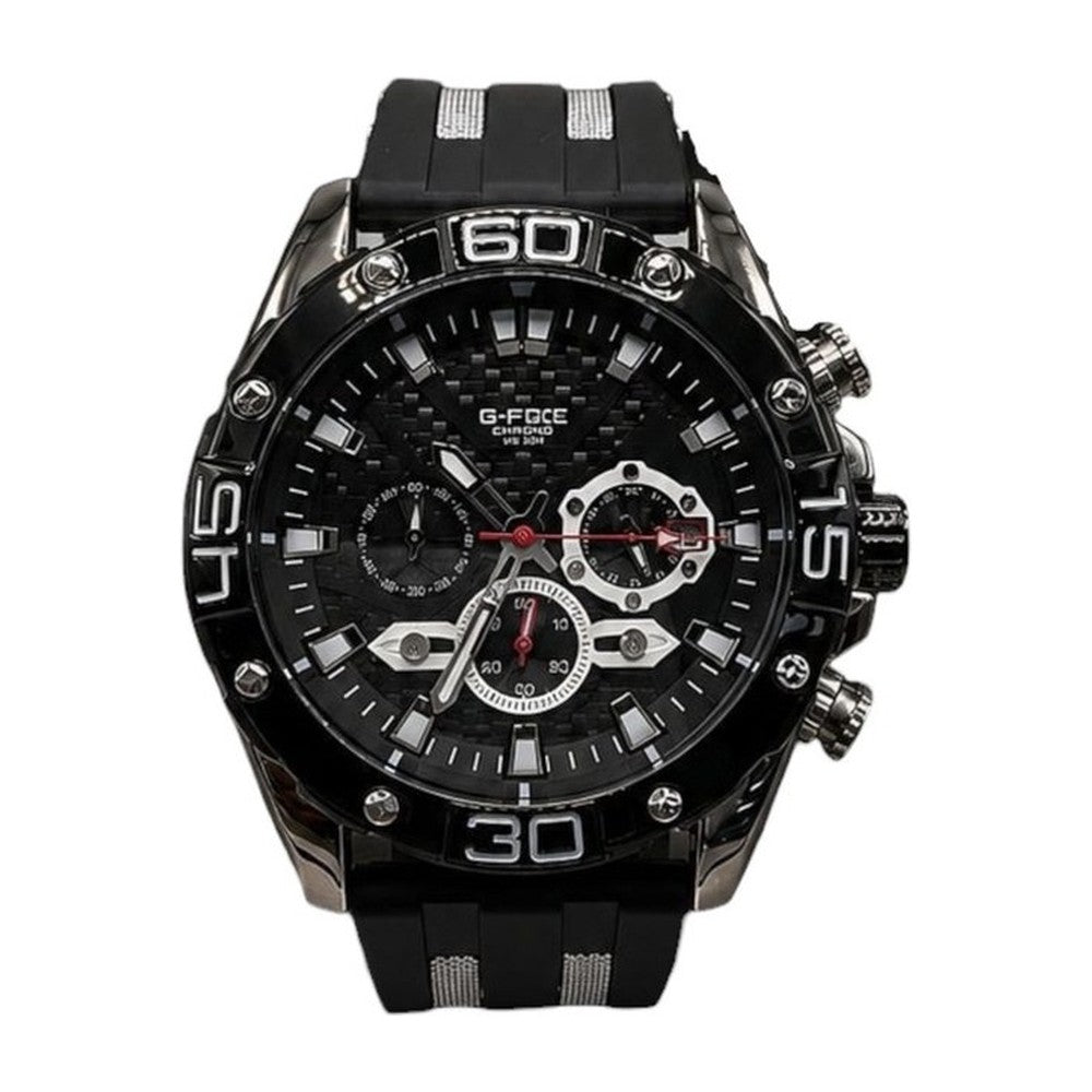 G-FORCE Cronógrafo Supreme Deportivo color Goma Negra / Blanco