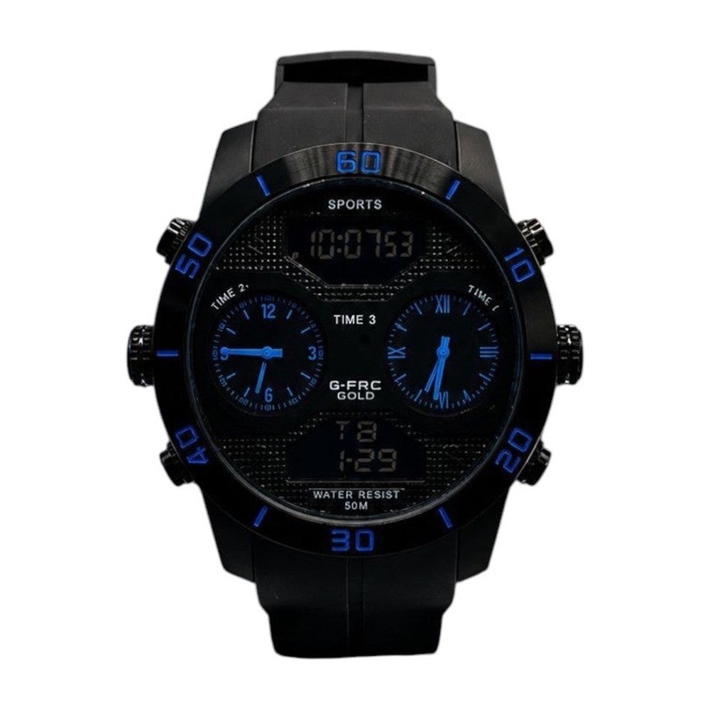G-FORCE Tres Máquinas Deportivo color Goma Negra / Azul