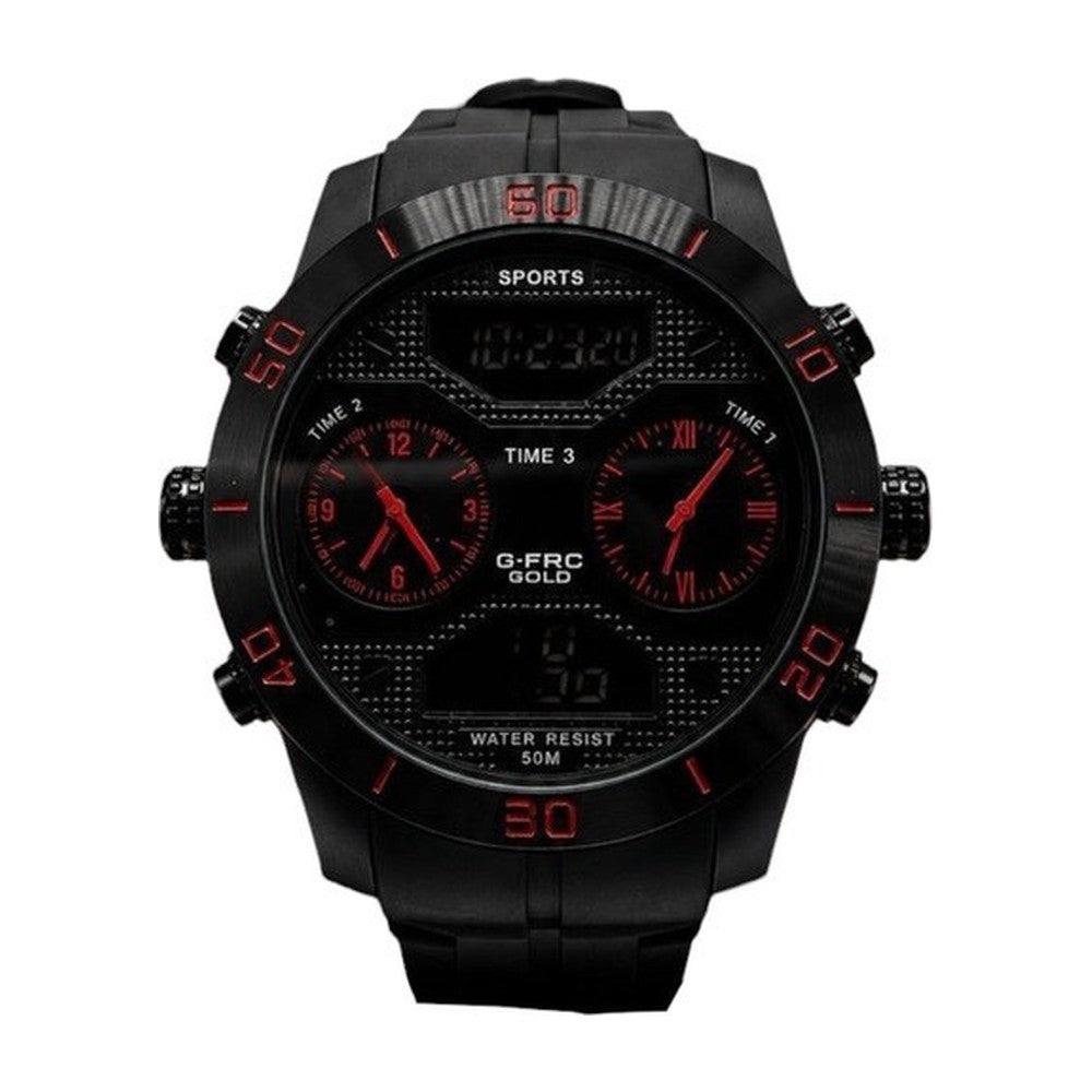 G-FORCE Tres Máquinas Deportivo color Goma Negra / Rojo
