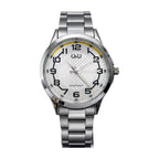 Q&Q Reloj Clásico en Acero para Hombre color Plateado / Blanco y Dorado