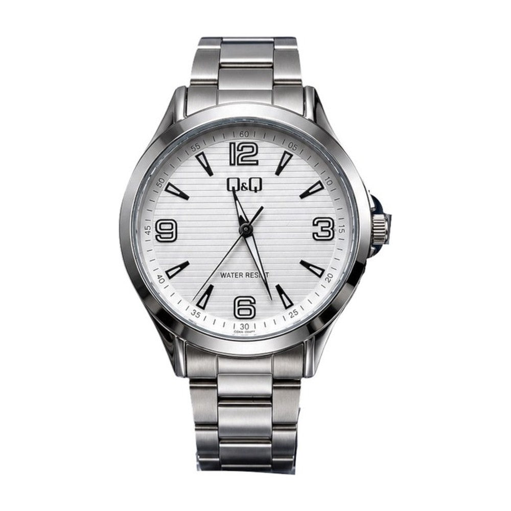Q&Q Reloj en Acero Esfera Amplia color Plateado / Blanco