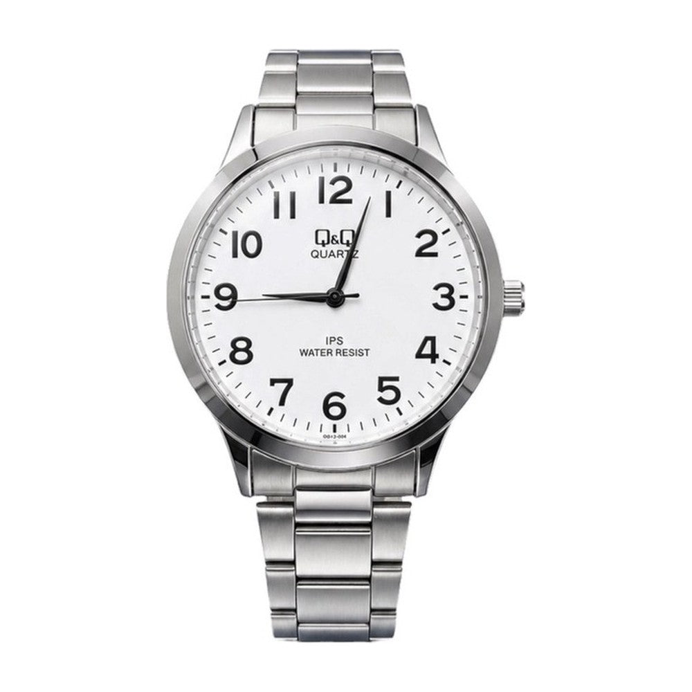 Q&Q Reloj en Acero Esfera Amplia color Plateado / Blanco Texturizado