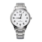 Q&Q Reloj en Acero Esfera Amplia color Plateado / Blanco Texturizado