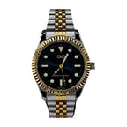 Q&Q Reloj en Acero con Bisel Deportivo color Plateado y Dorado / Negro