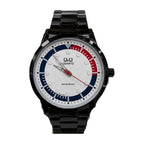 Q&Q Reloj en Acero con Bisel Deportivo color Negro / Blanco
