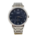 Q&Q Reloj en Acero con Bisel Deportivo color Plateado / Azul
