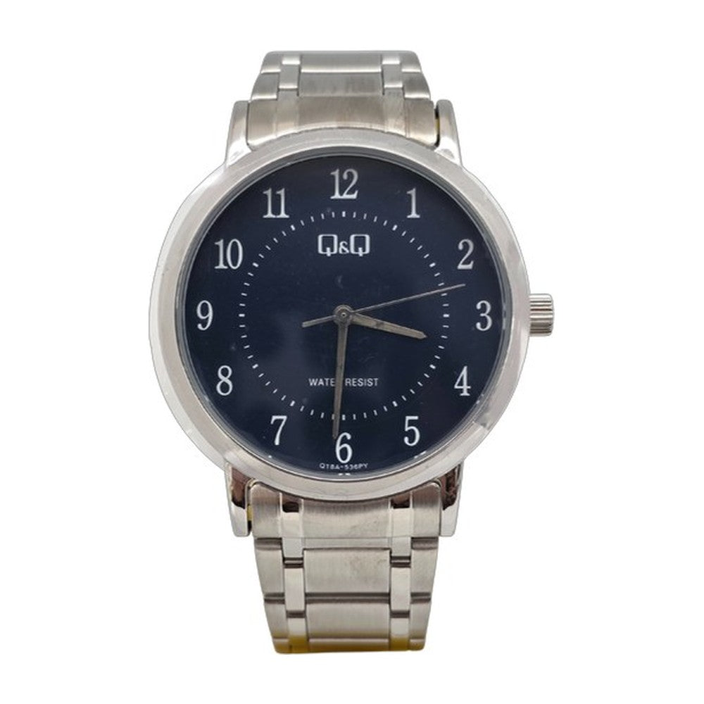 Q&Q Reloj en Acero con Bisel Deportivo color Plateado / Azul